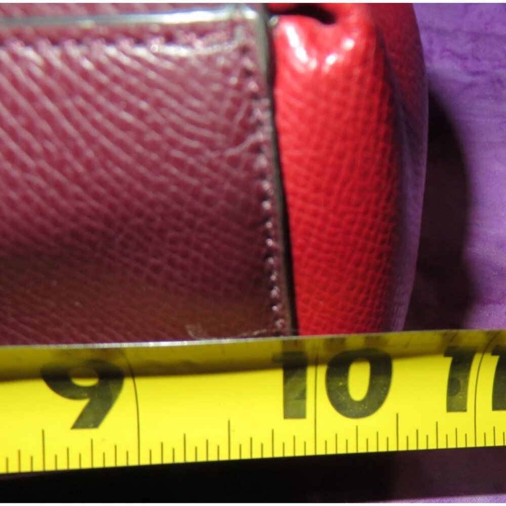 Coach 2016 Christie Mini 2 way Carryall Maroon Red Color block Leather Satchel - Picture 12 of 12
